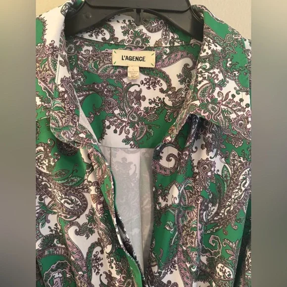 Green Paisley Women's wrap Dress - Picture 4 of 10